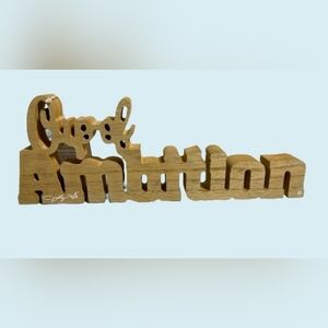 Wooden 'Ambition' Sign Decor